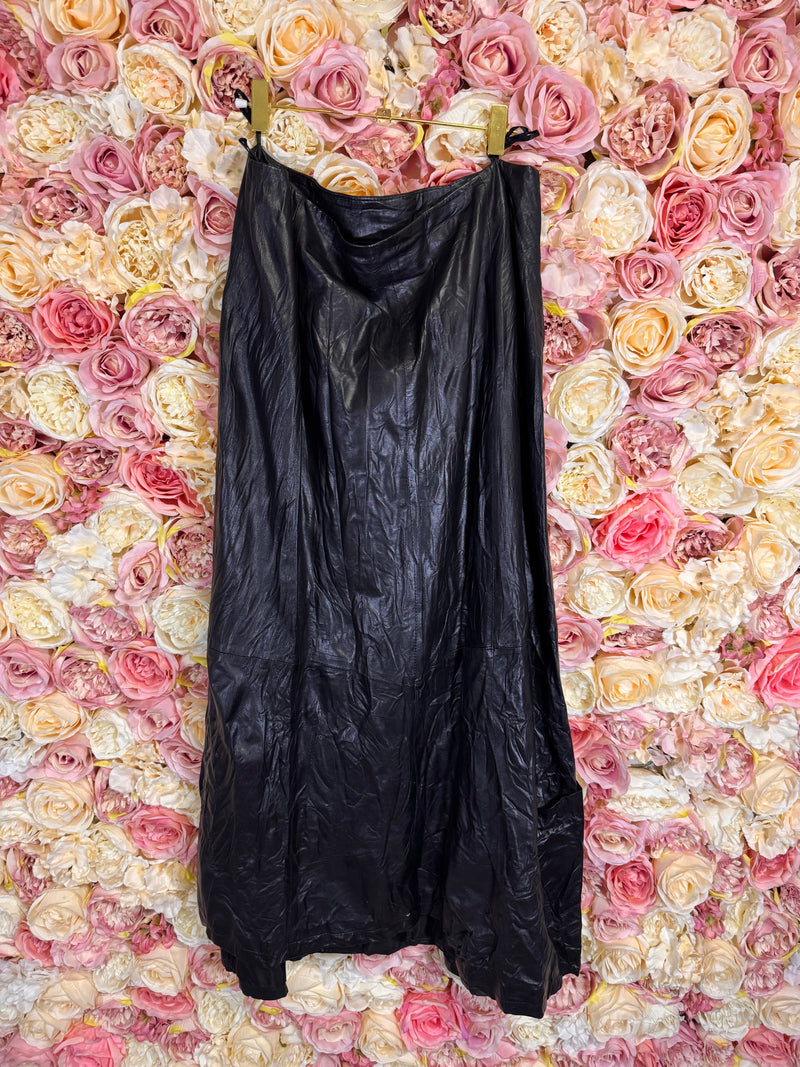 Zeitlos Leather Maxi Skirt Black