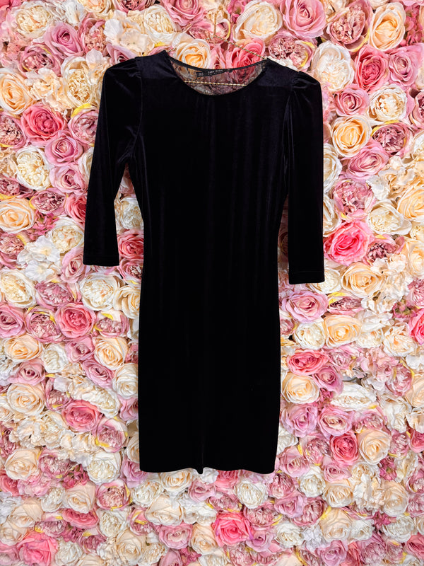 Zara Velvet Dress Black