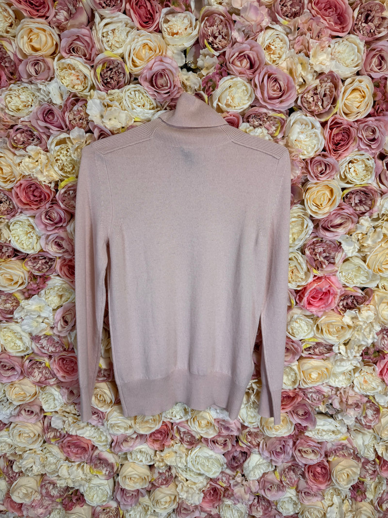 Stefanel Cashmere Sweater Turtleneck Light Pink & Beige