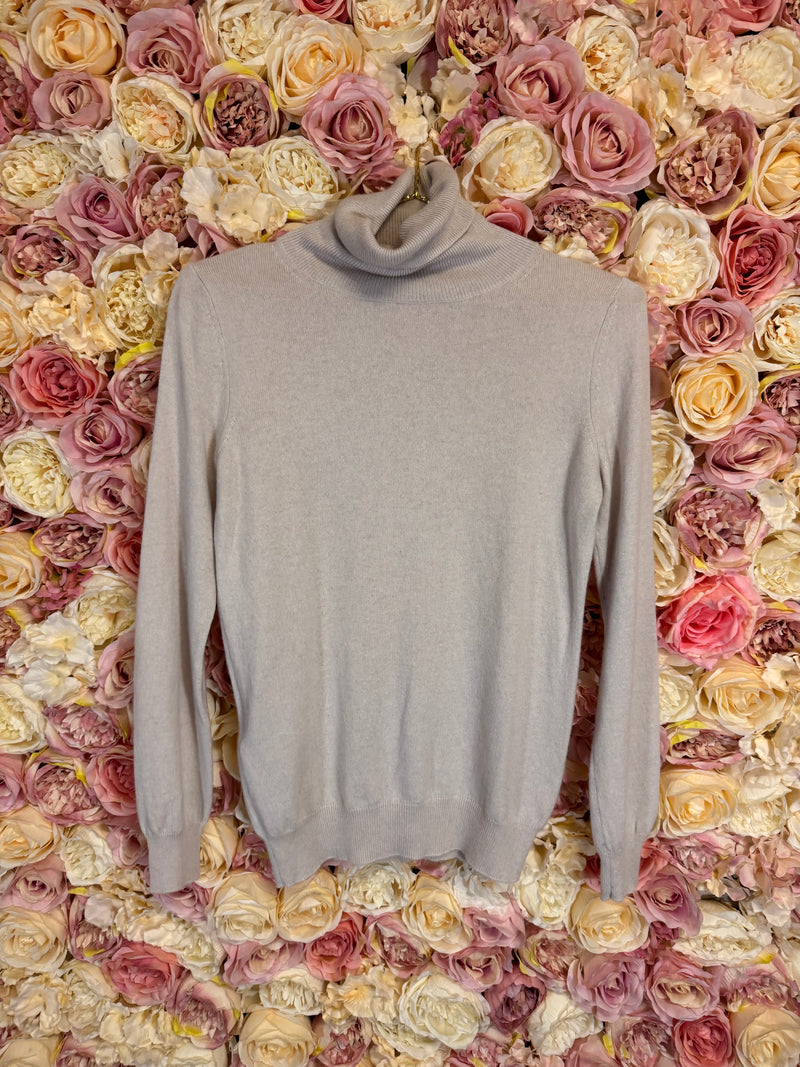 Stefanel Cashmere Sweater Turtleneck Light Pink & Beige