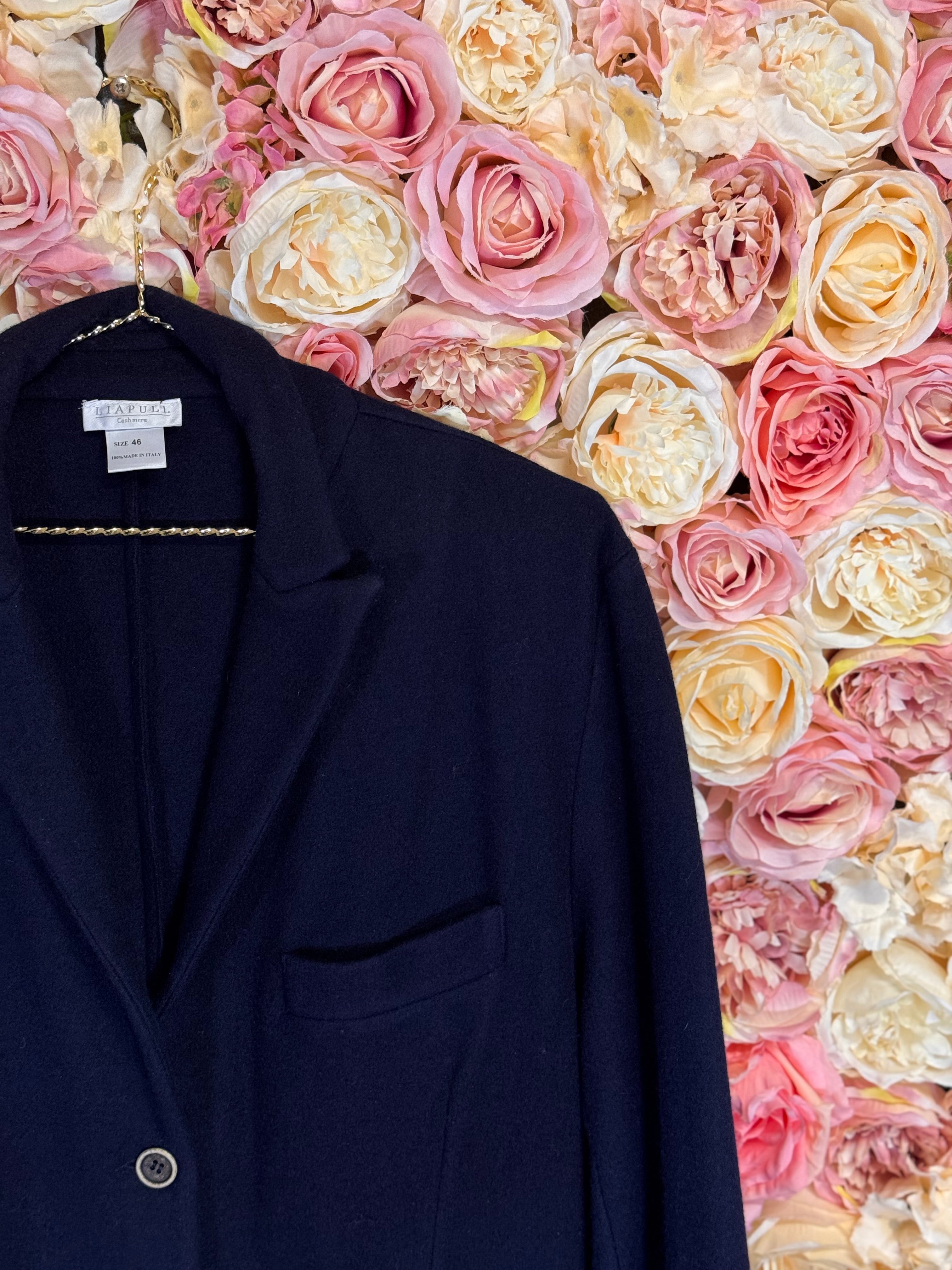 Liapull Cashmere Wool Blazer Green &amp; Blue