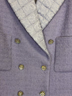 Chanel Tweed Jacket FW21 with Gold Buttons Lavender
