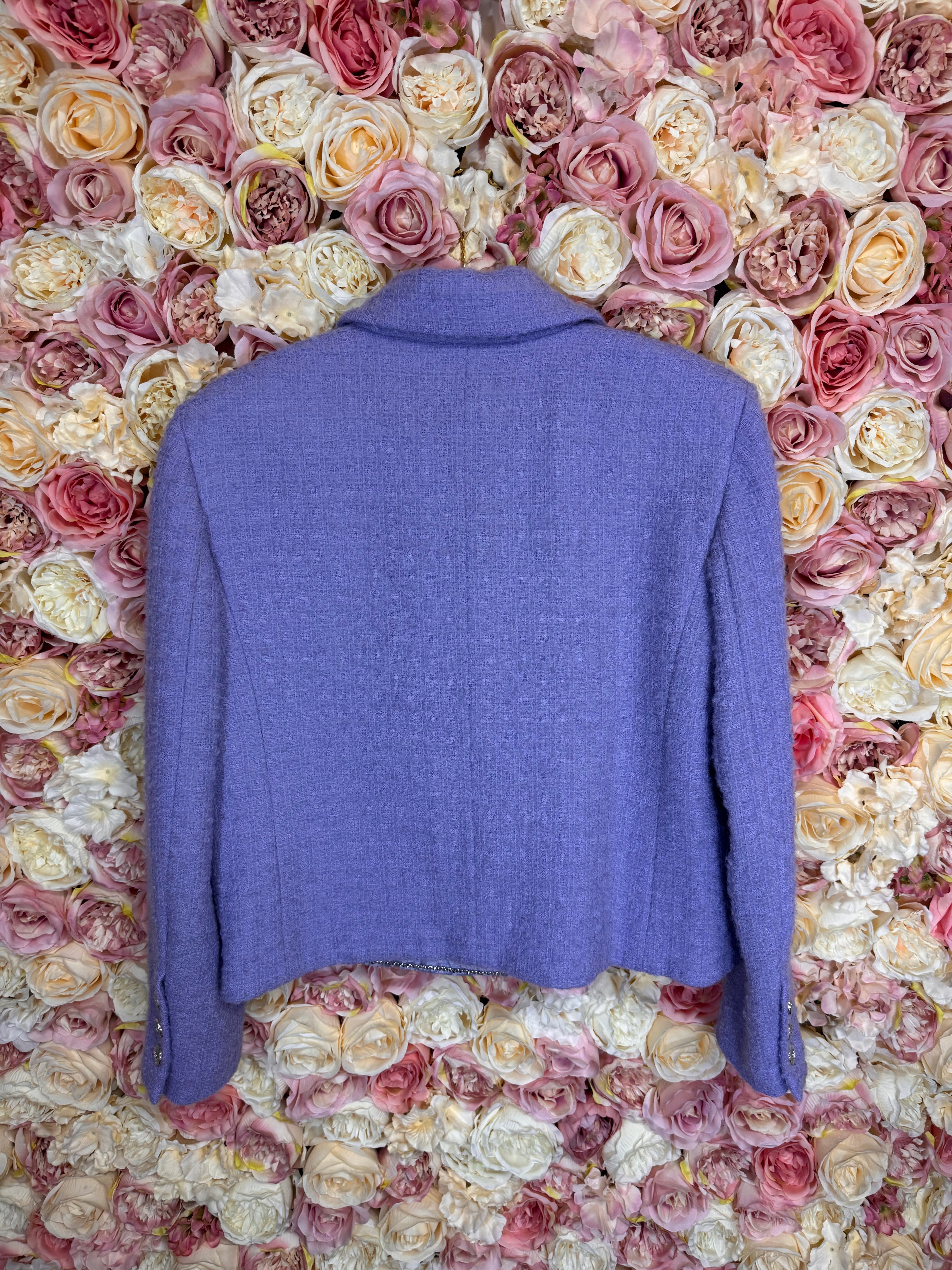 Chanel Tweed Jacket FW21 with Gold Buttons Lavender
