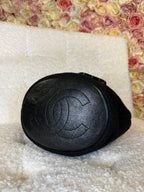 Chanel Embroidered Wool Bucket Bag with Calfskin Leather Black