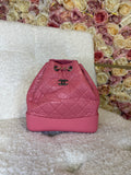 Chanel Gabrielle Quilted Calfskin Leather Backpack Pink