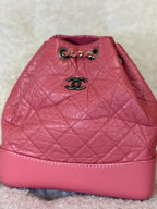 Chanel Gabrielle Quilted Calfskin Leather Backpack Pink