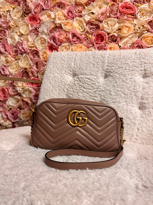 Gucci GG Marmont Small Shoulder Bag Nude