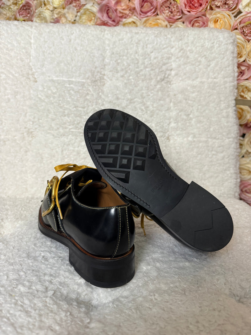 Prada Leather Shoes Black Sz. 36 EU