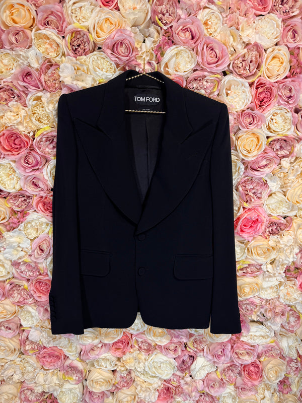 Tom Ford Classic Peak Lapel Blazer Black