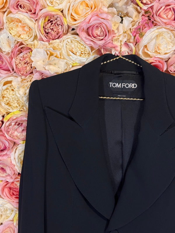 Tom Ford Classic Peak Lapel Blazer Black