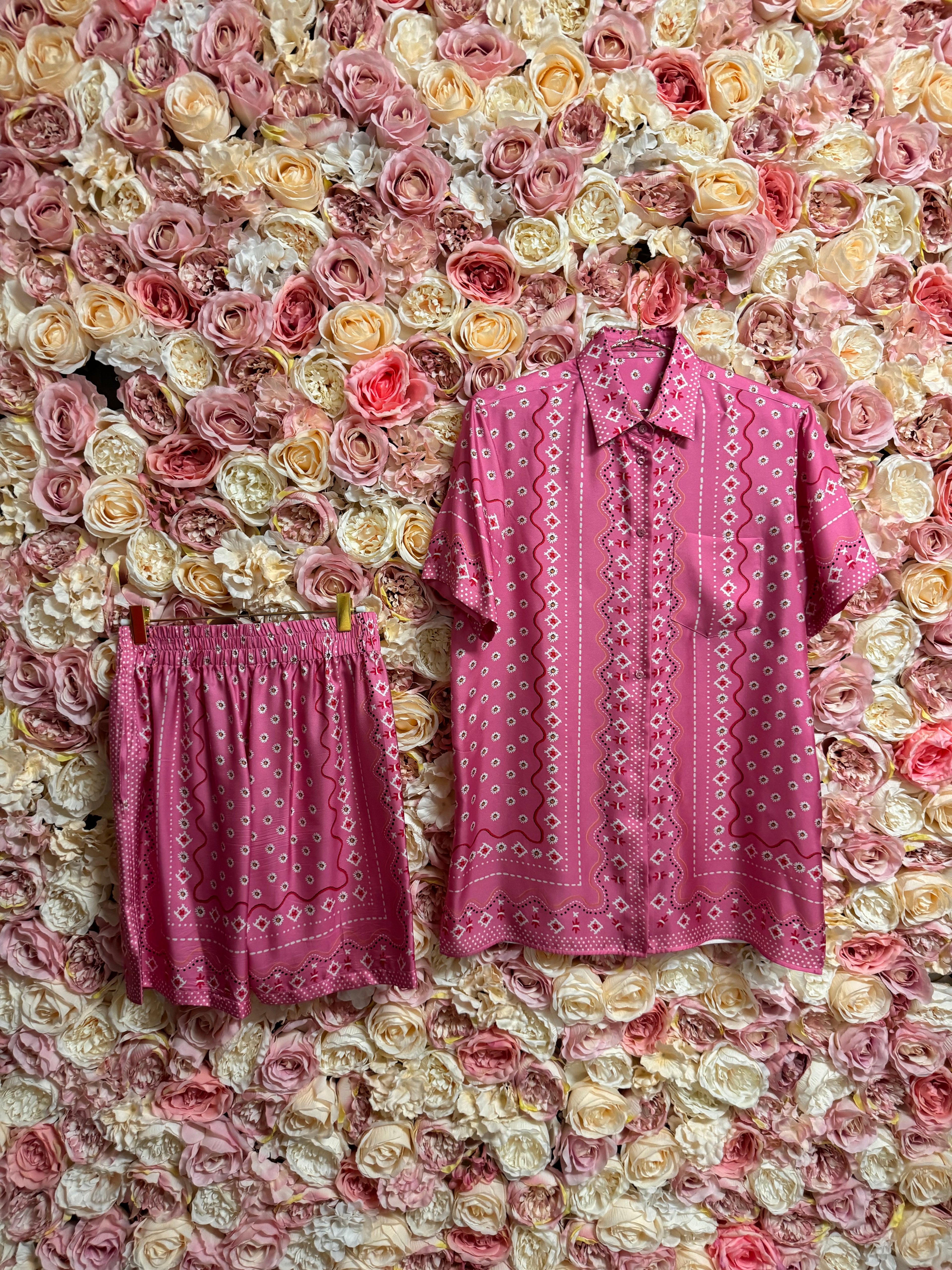 Ermanno Scervino Silk Set Pink