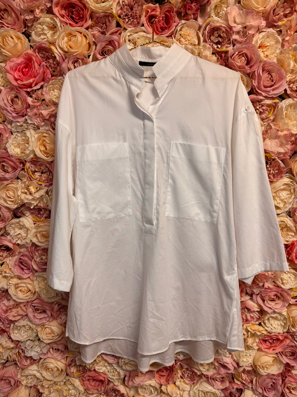 Windsor Wide Cotton Blouse White