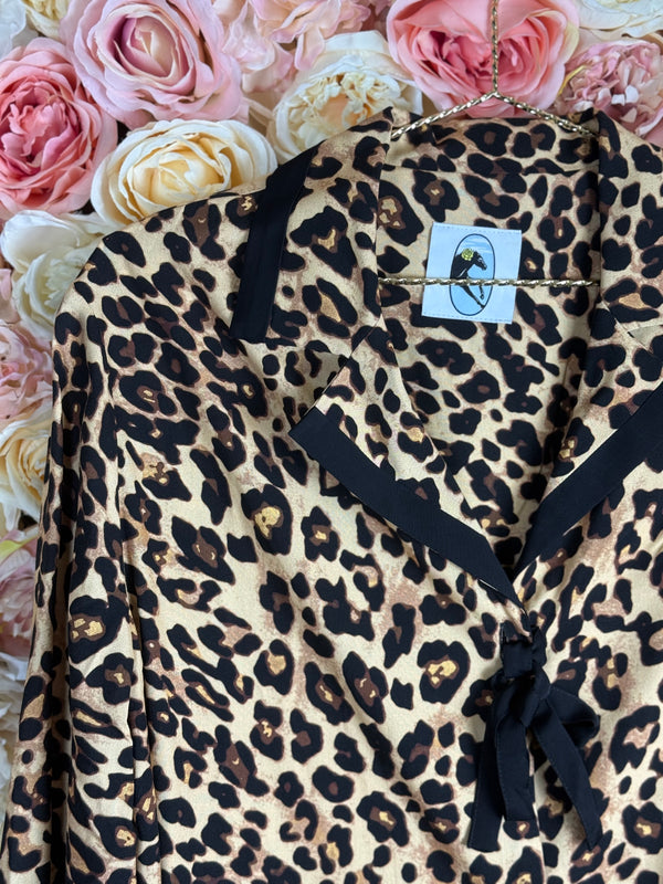 Sleeper Blouse & Pants Set Leo Print Sz. M