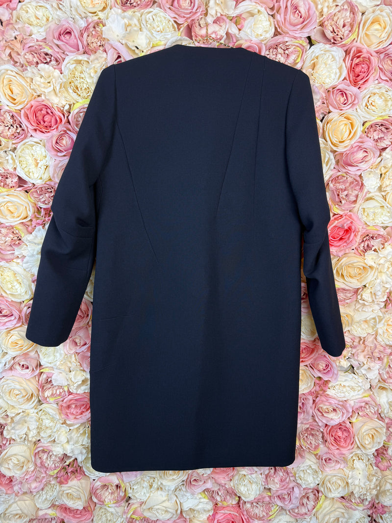 Marni Classic Roundneck Coat Dark Blue Sz. 34 DE (38 IT)