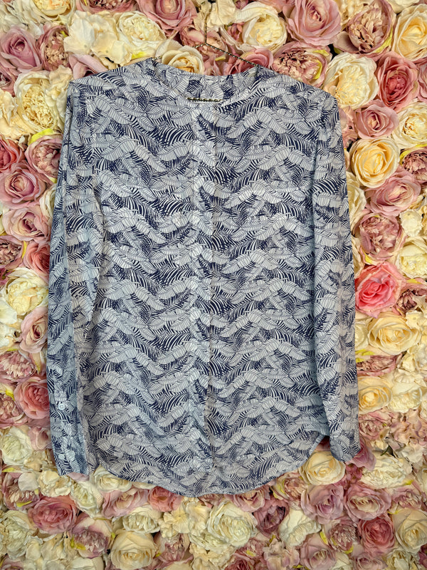 Equipment Blouse White Blue Sz. S