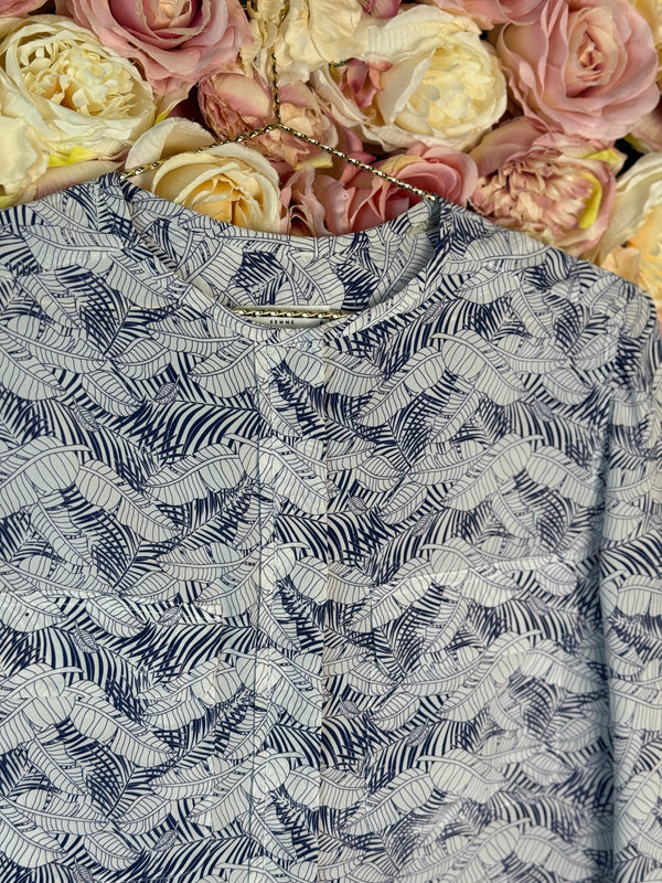Equipment Blouse White Blue Sz. S