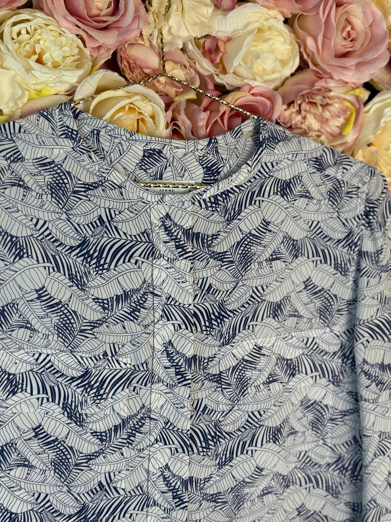 Equipment Blouse White Blue Sz. S