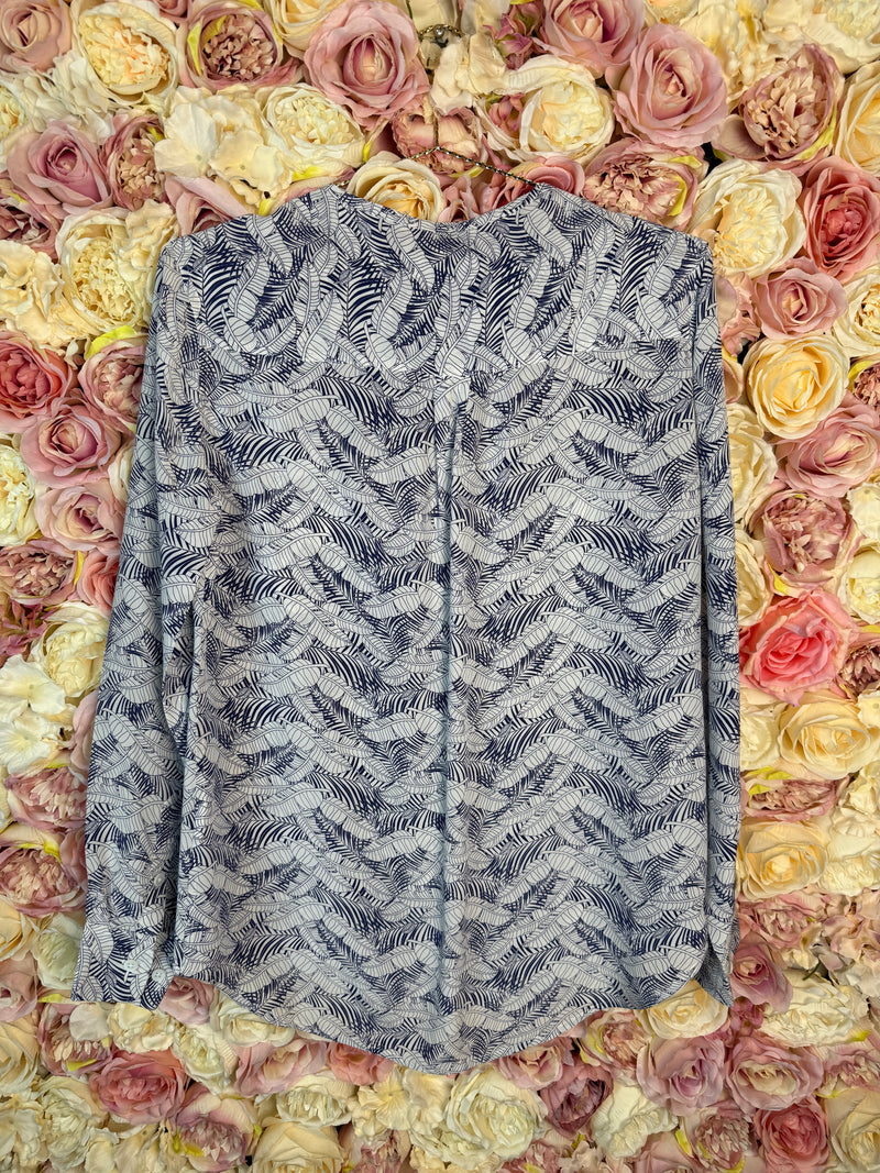Equipment Blouse White Blue Sz. S