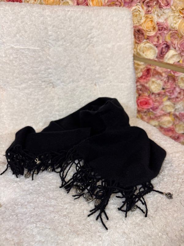 Chrome Hearts Scarf with Fringes and Accessoires Black