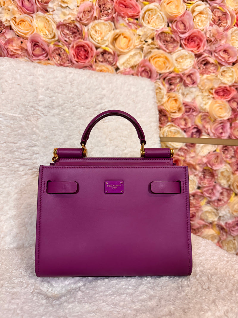 Dolce &amp; Gabbana Calfskin Sicily 62 Bag Purple