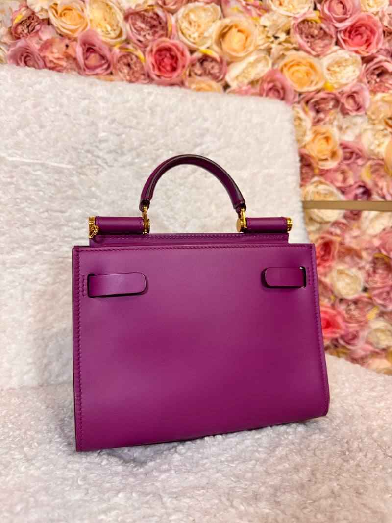 Dolce &amp; Gabbana Calfskin Sicily 62 Bag Purple