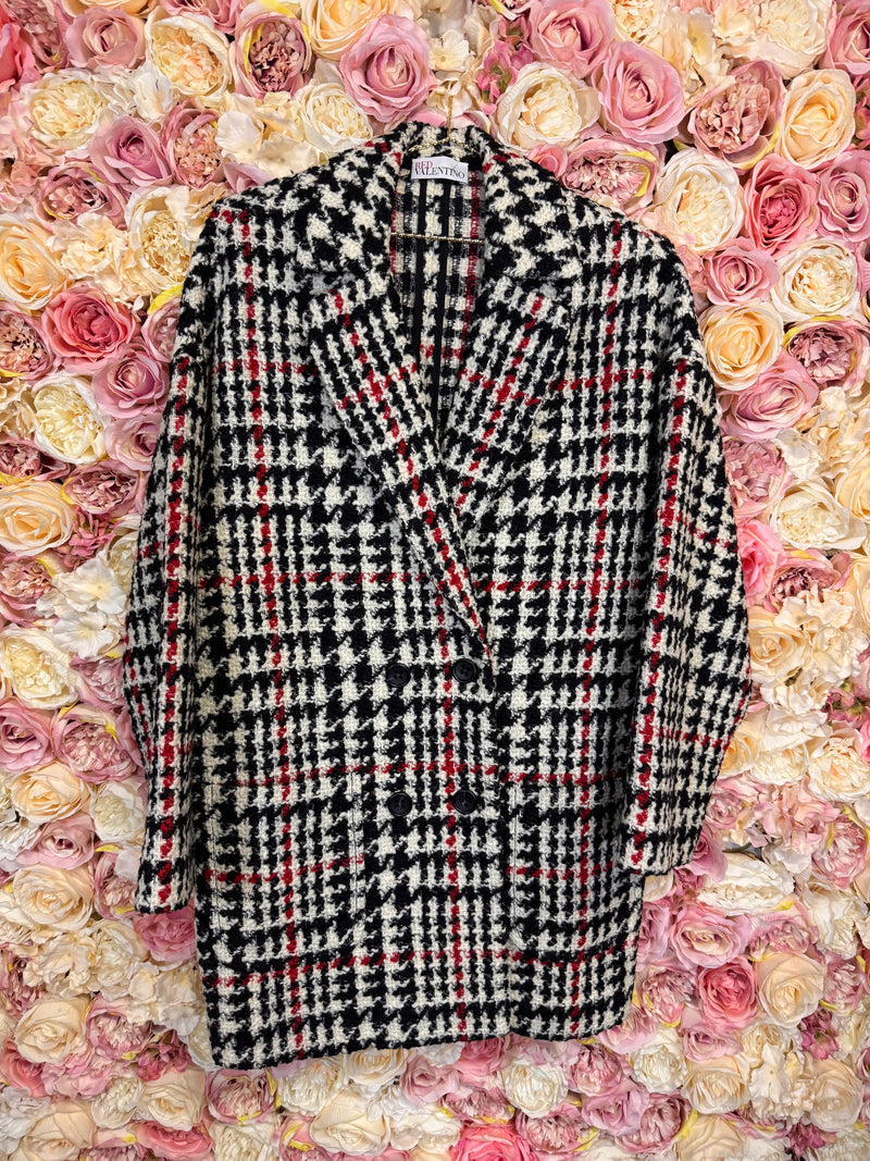 Red Valentino Coat Black White Red