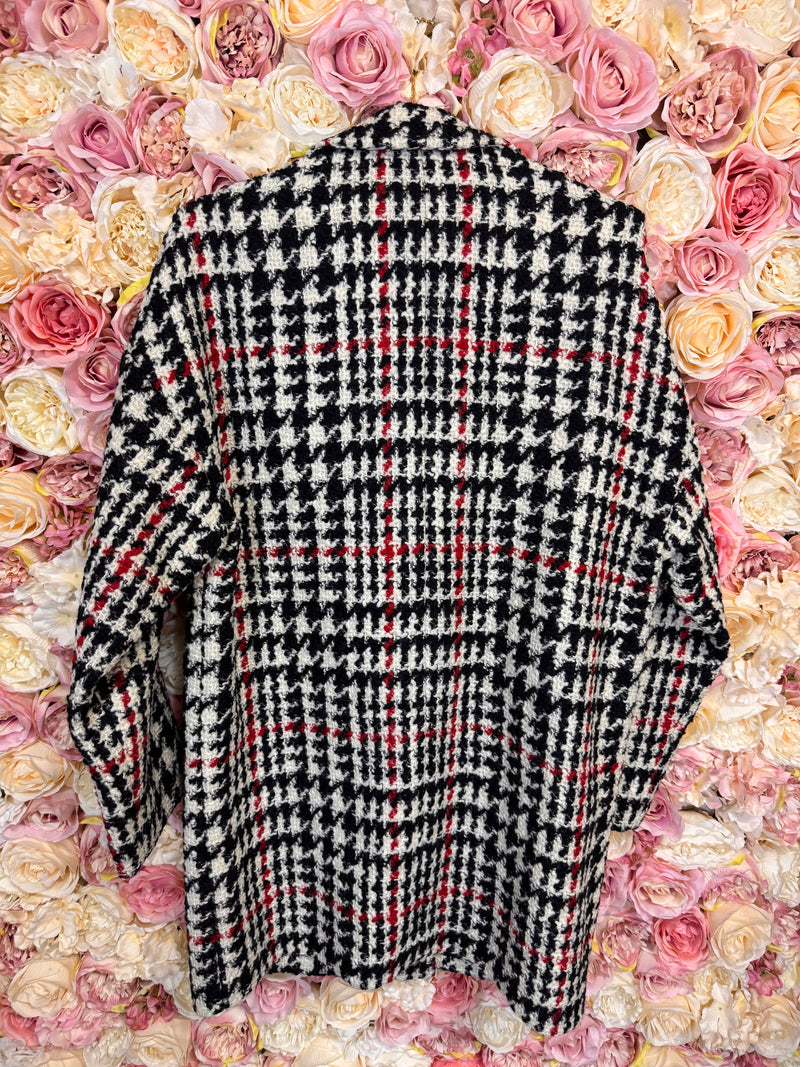 Red Valentino Coat Black White Red