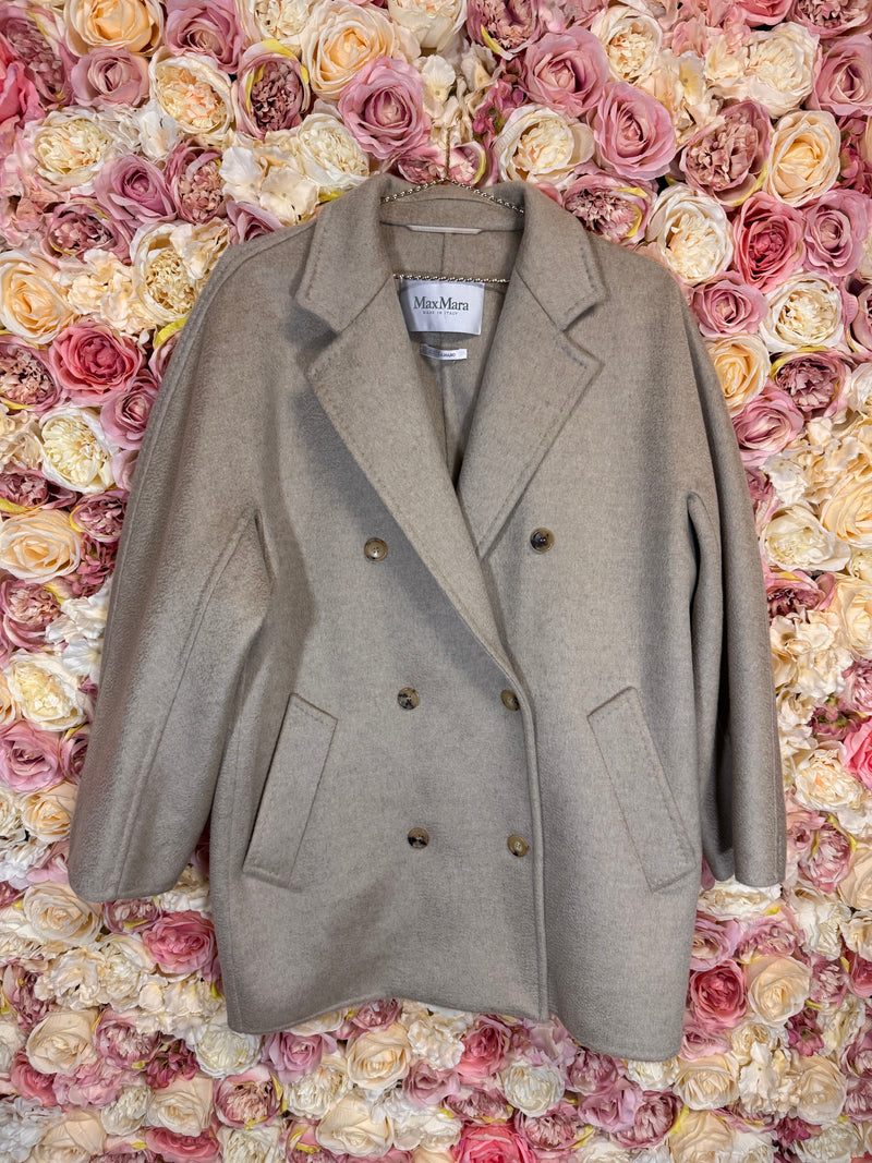 Max Mara Double-Breasted Cashmere Coat Beige