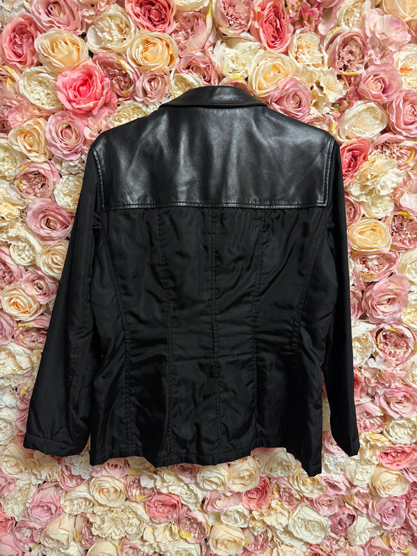 Prada Windjacket with Leather Details Black