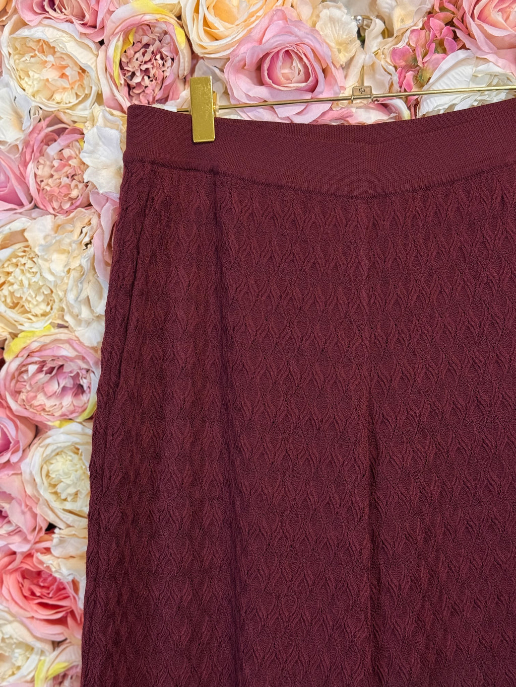 Missoni flared knitted trousers Bordeaux