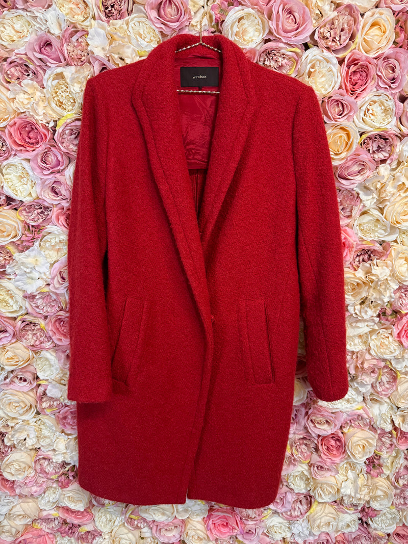 Windsor Alpaca Wool Coat Red