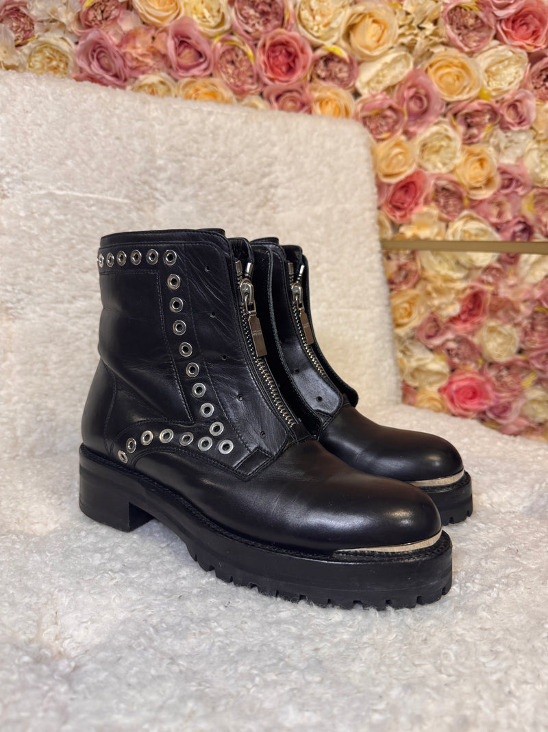 Alexander McQueen Leather Boots Black