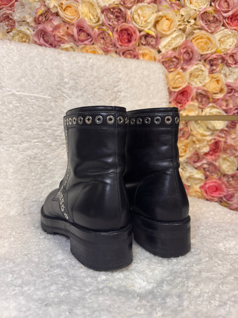 Alexander McQueen Leather Boots Black