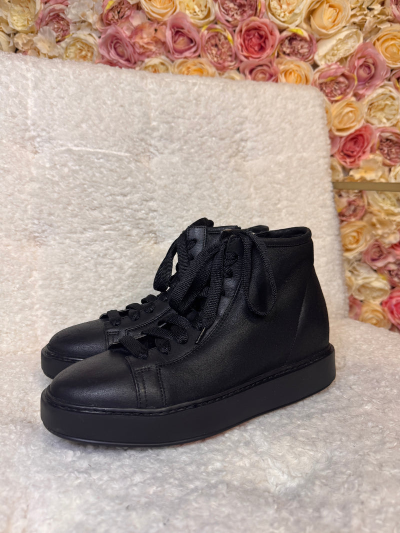 Santoni Sneakers with Lambskin inside Black