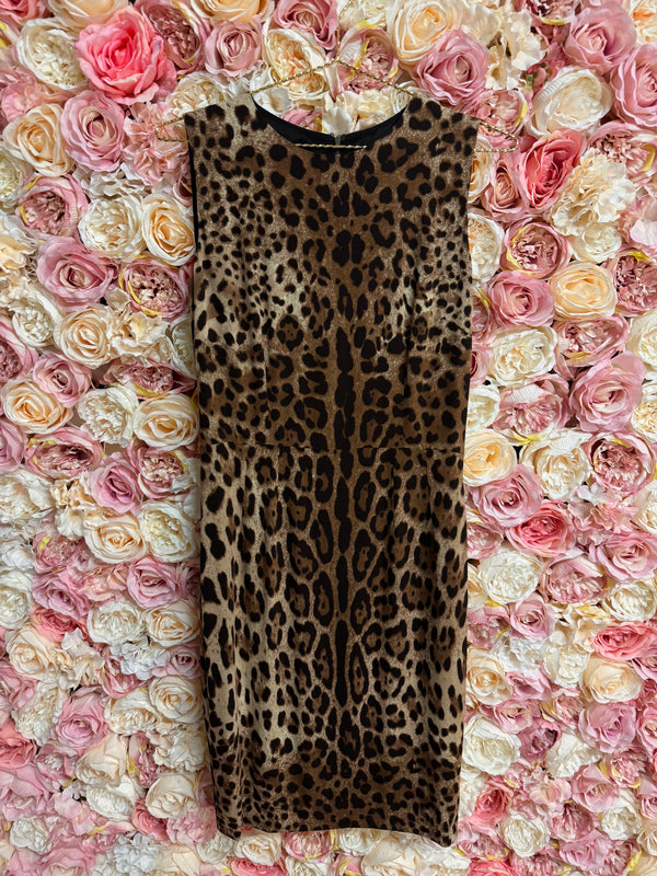 Dolce & Gabbana Dress Leo Print Sleeveless