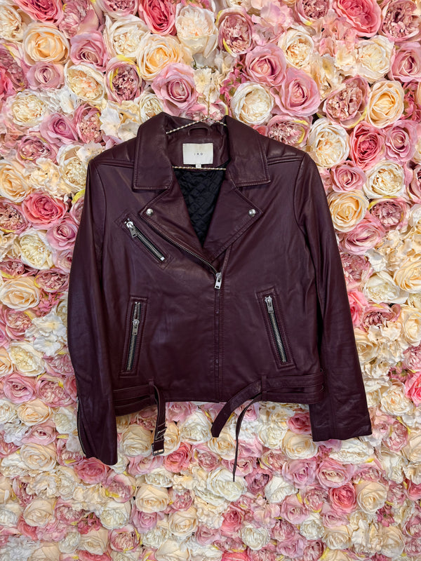 Iro Leather Jacket Bordeaux