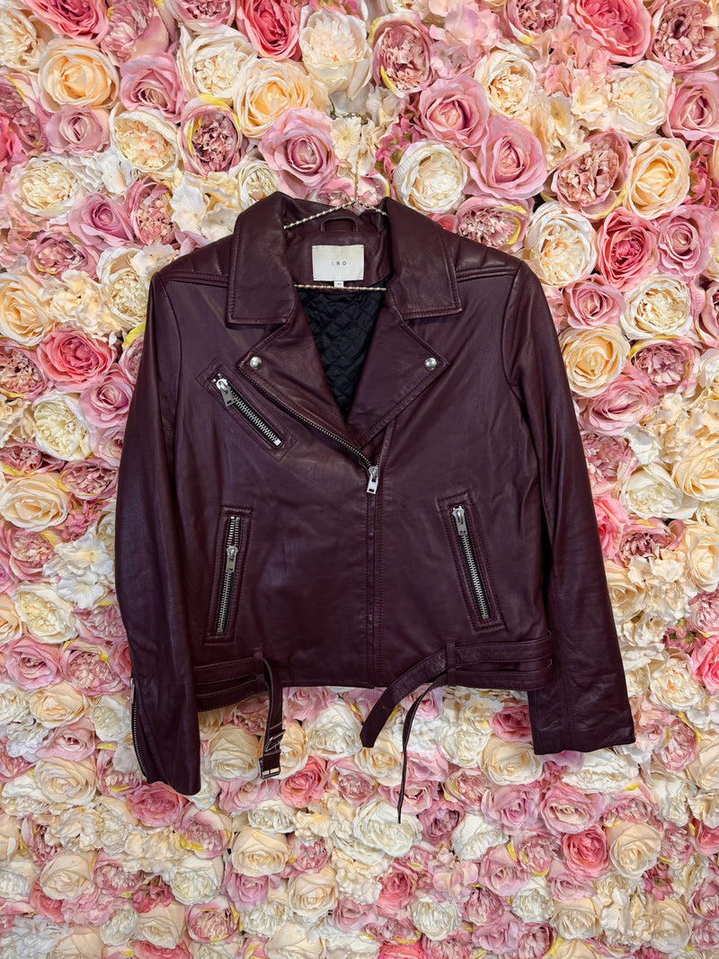 Iro Leather Jacket Bordeaux