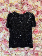 Ermanno Scervino Sequins Top Black Sz. S