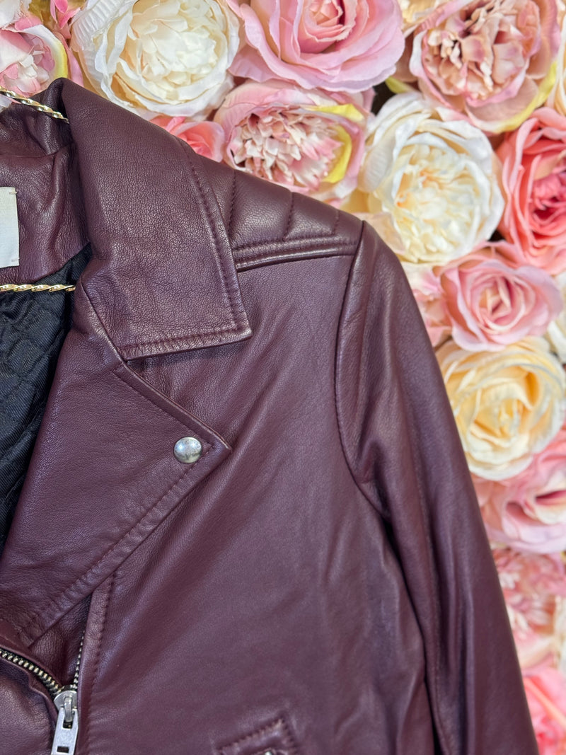 Iro Leather Jacket Bordeaux