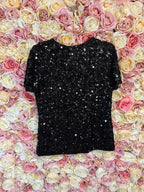 Ermanno Scervino Sequins Top Black Sz. S