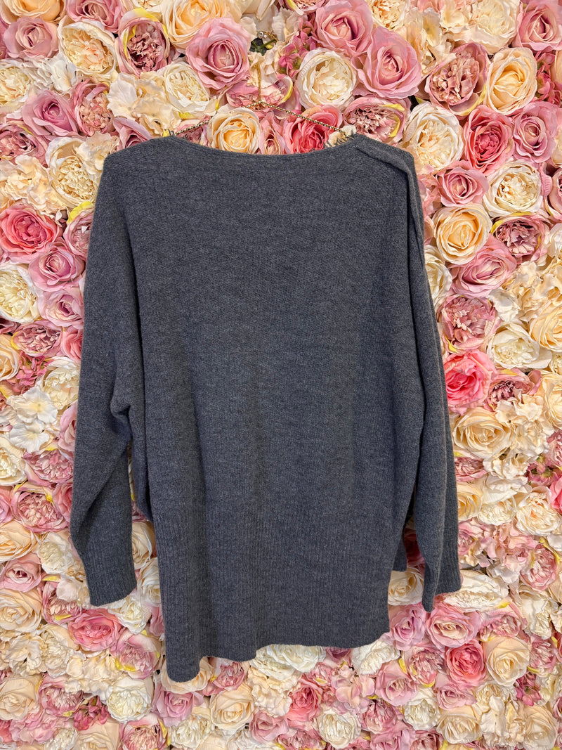 Rismat By Y's Sweater with small Fringes Grey