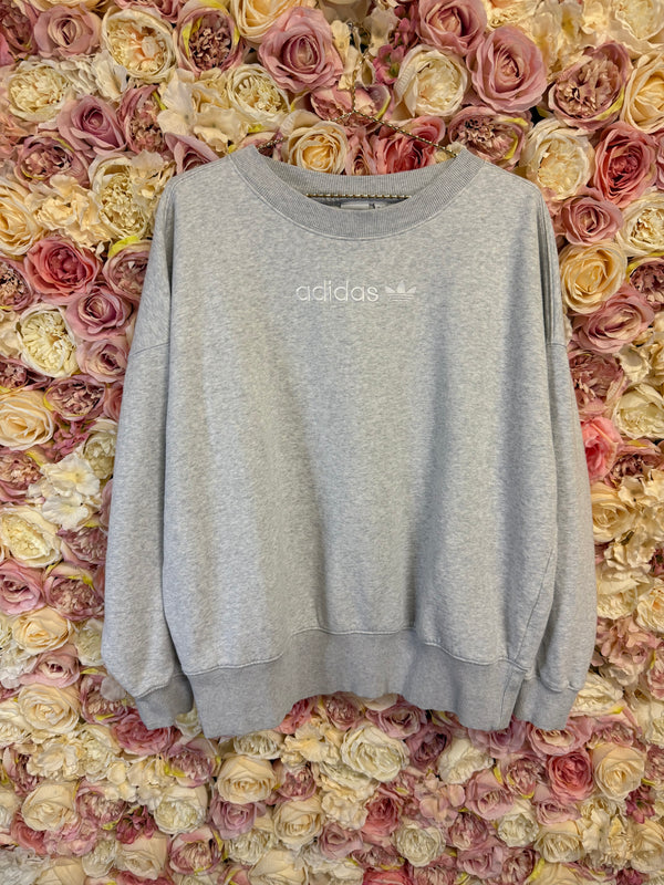 Adidas Cotton Sweater Round Neck Light Grey Sz. 40 DE