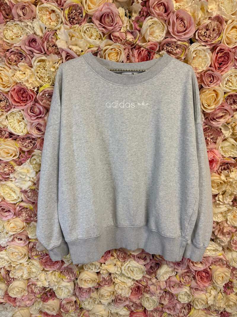 Adidas Cotton Sweater Round Neck Light Grey Sz. 40 DE