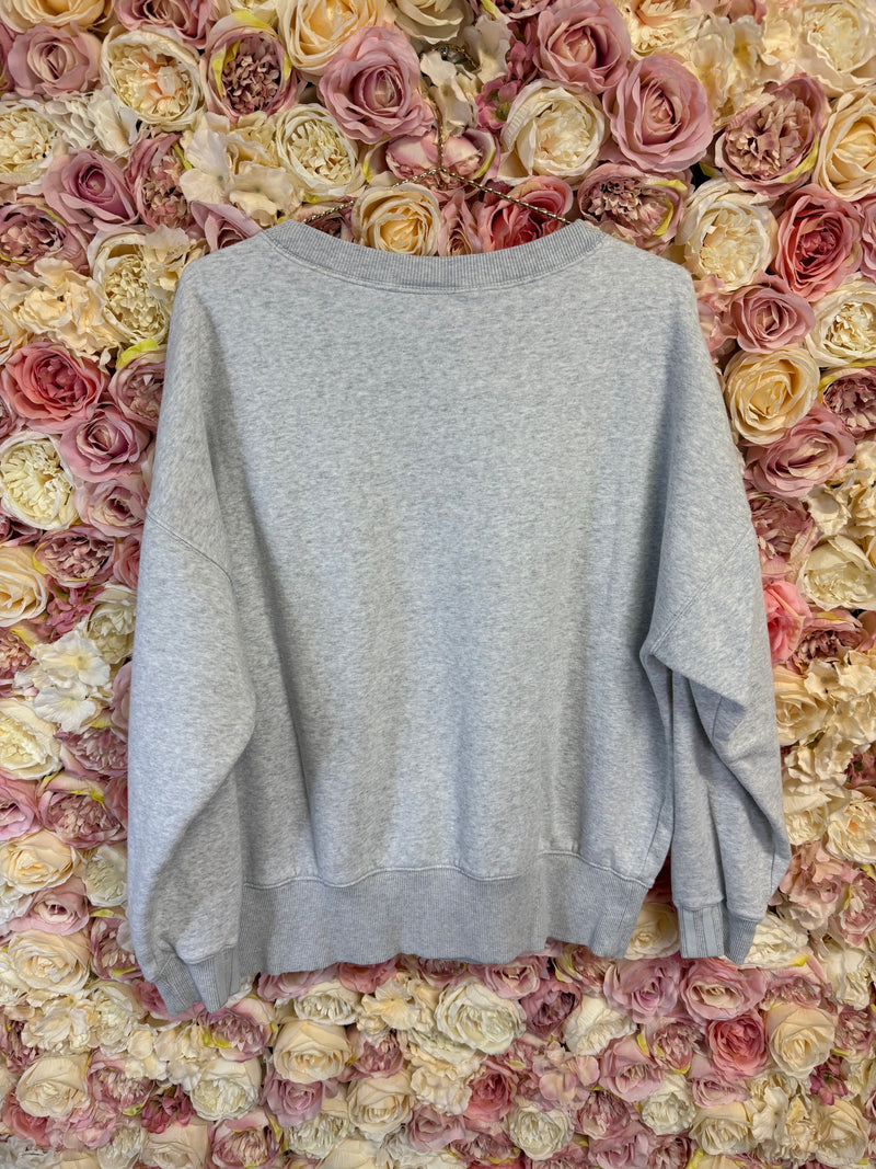 Adidas Cotton Sweater Round Neck Light Grey Sz. 40 DE