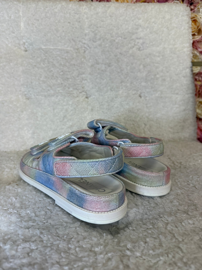 Chanel Dad Sandals Rainbow Sz. 39C
