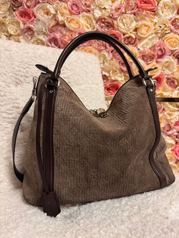 Louis Vuitton Antheia Bag Suede Taupe