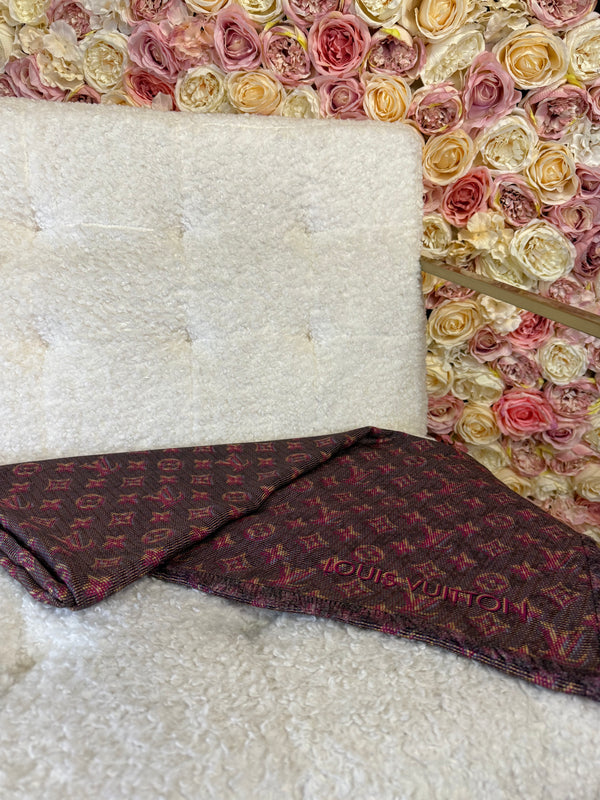 Louis Vuitton Monogram Scarfs 140 x 140cm Blue & Red