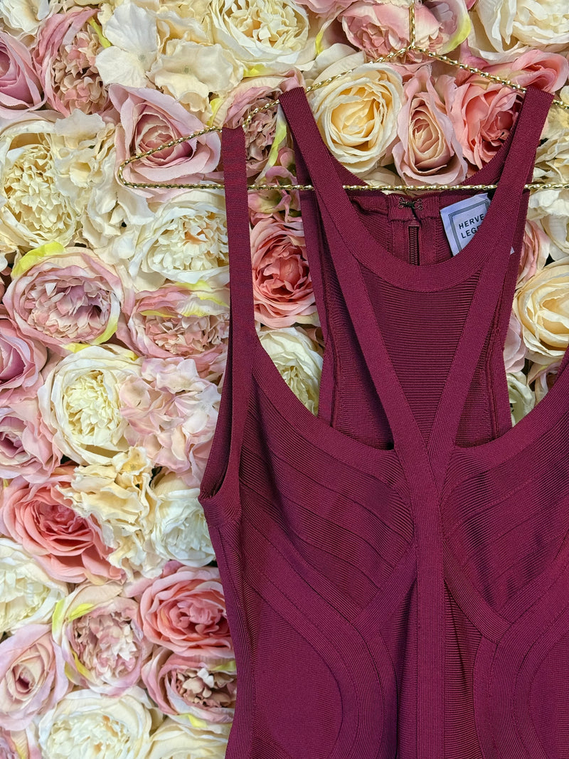 Hervé Léger Dress Bordeaux Sz. S