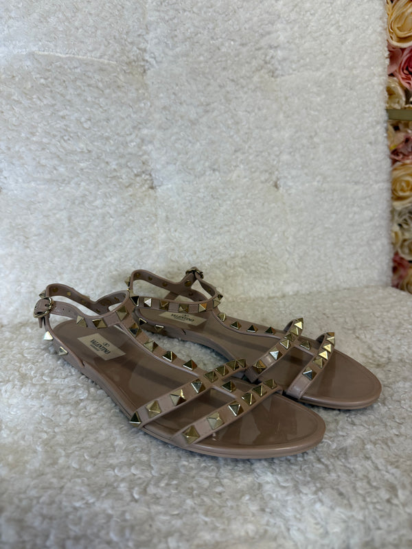 Valentino Rockstud Sandals Nude Sz. 38 EU