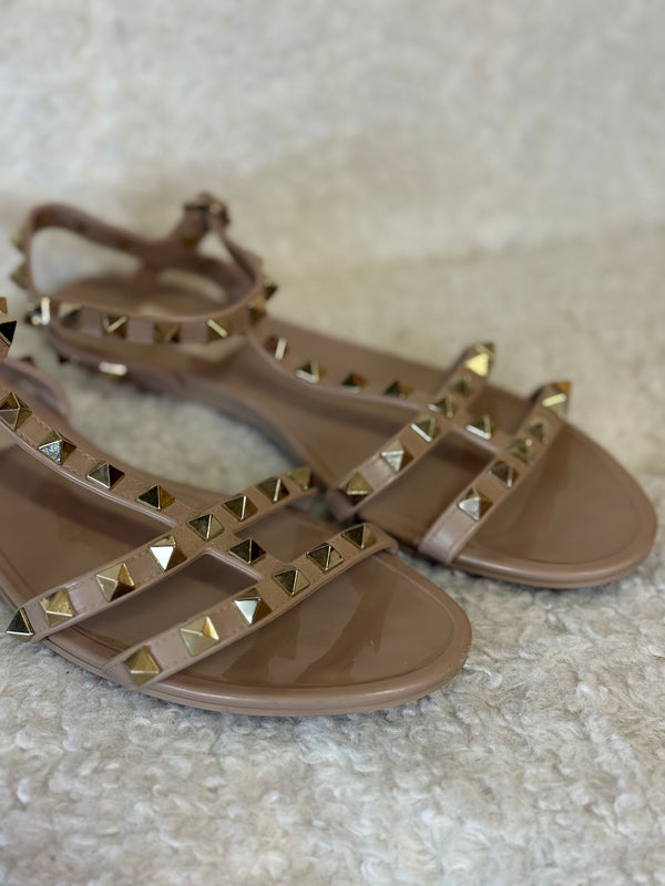 Valentino Rockstud Sandals Nude Sz. 38 EU